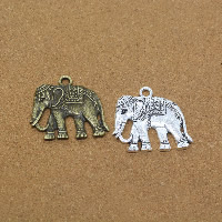 Zinc Alloy Animal Pendler, Elephant, forgyldt, flere farver til valg, nikkel, bly & cadmium fri, 35x40x4mm, Hole:Ca. 1.5mm, 50pc'er/Lot, Solgt af Lot