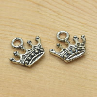 Tibetan Style Crown Pendants, antique silver color plated, nickel, lead & cadmium free, 14x13x3mm, Hole:Approx 1.5mm, 100PCs/Lot, Sold By Lot