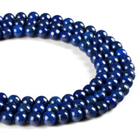 synthetischer Lapis Perle, rund, verschiedene Größen vorhanden, Bohrung:ca. 1mm, verkauft per ca. 15 ZollInch Strang