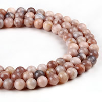 Sonnenstein Perle, rund, natürlich, verschiedene Größen vorhanden, Bohrung:ca. 1mm, verkauft per ca. 15 ZollInch Strang