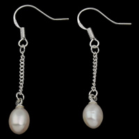 Freshwater Pearl Earrings Brass with Freshwater Pearl platinum color plated natural nickel lead & cadmium free Sold By Pair