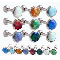Stainless Steel Lip Ring, with Stone, different size for choice & for woman, mixed colors, nickel, lead & cadmium free, 3mm, 6mm, 10PCs/Lot, Sold By Lot