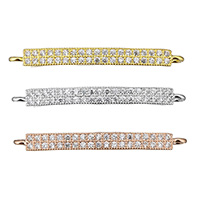 Cubic Zirconia Micro Pave Brass Connector Rectangle plated micro pave cubic zirconia & 1/1 loop nickel lead & cadmium free Approx 2mm Sold By Lot