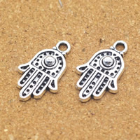 Tibetan Style Hamsa Pendants, antique silver color plated, nickel, lead & cadmium free, 12x20x3mm, Hole:Approx 1.5mm, 50PCs/Lot, Sold By Lot