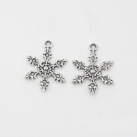 Zinc Alloy Flower Pendants Snowflake antique silver color plated Christmas jewelry nickel lead & cadmium free Approx 1.5mm Sold By Lot
