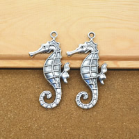 Tibetan Style Animal Pendants, Seahorse, antique silver color plated, nickel, lead & cadmium free, 31x59x4mm, Hole:Approx 1.5mm, 50PCs/Lot, Sold By Lot