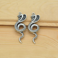 Tibetan Style Animal Pendants, Snake, antique silver color plated, nickel, lead & cadmium free, 19x50x3mm, Hole:Approx 1.5mm, 50PCs/Lot, Sold By Lot