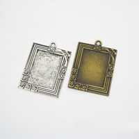 Zinc Alloy Pendant Cabochon Setting Rectangle plated nickel lead & cadmium free Approx 1.5mm Inner Approx Sold By Lot
