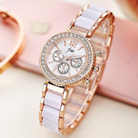 Women Watch Bracelet Zinc Alloy with Glass & Plastic plated imitation porcelain & for woman & enamel & with rhinestone nickel lead & cadmium free Sold Per Approx 7 Inch Strand