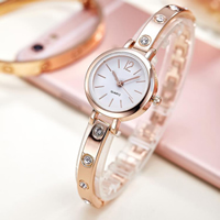 Damen Uhrenarmband, Edelstahl, mit Glas, plattiert, für Frau & mit Strass, keine, frei von Nickel, Blei & Kadmium, 24mm, verkauft per ca. 7 ZollInch Strang