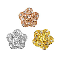 Cubic Zirconia Micro Pave Brass Beads Flower plated micro pave cubic zirconia nickel lead & cadmium free Approx 1mm Sold By Lot