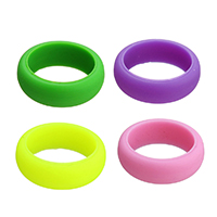 Finger Ring smykker, Silicone, forskellig størrelse for valg, flere farver til valg, 8mm, Solgt af PC