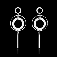 Zinc Alloy Drop Earring, roestvrij staal oorbel bericht, platinum plated, lood en cadmium vrij, 78x12mm, Verkocht door pair