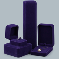 Velvet Jewelry Set Box, Velveteen, Rectangle, different styles for choice, more colors for choice, Sold By PC