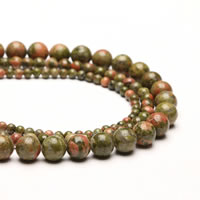 Unakite Beads, Round, different size for choice, Hole:Approx 1mm, Sold Per Approx 15 Inch Strand
