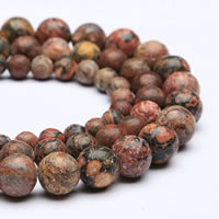Leopardhaut Stein Perle, rund, synthetisch, verschiedene Größen vorhanden, Bohrung:ca. 1mm, verkauft per ca. 15 ZollInch Strang