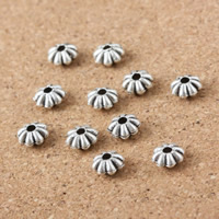 Tibetan Style Bead Cap, Flower, antique silver color plated, nickel, lead & cadmium free, 7x7x3mm, Hole:Approx 1.5mm, 200PCs/Lot, Sold By Lot