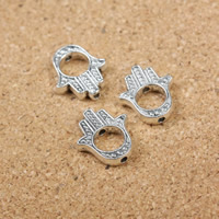 Tibetan Style Jewelry Beads, Hamsa, plated, more colors for choice, nickel, lead & cadmium free, 13x15x3mm, Hole:Approx 1.5mm, Inner Diameter:Approx 6mm, 100PCs/Lot, Sold By Lot
