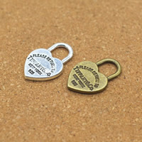 Zinc Alloy Lock Pendants plated with letter pattern nickel lead & cadmium free Sold By Lot