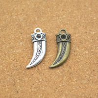 Tibetan Style Pendants, Horn, plated, more colors for choice, nickel, lead & cadmium free, 9x22x4mm, Hole:Approx 1.5mm, 100PCs/Lot, Sold By Lot