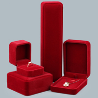 Velvet Jewelry Set Box, Velveteen, with Glue Film, different styles for choice, Sold By PC