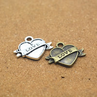 Zinc Alloy Heart Pendants word love plated with letter pattern nickel lead & cadmium free Approx 1.5mm Sold By Lot