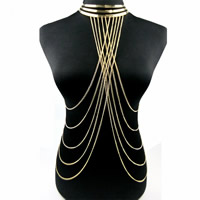 Zinc Alloy Body Chain with 1.5Inch extender chain gold color plated twist oval chain & for woman nickel lead & cadmium free Sold Per Approx 15.5 Inch Strand