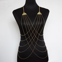 Cink Alloy Tijelo lanac, zlatna boja pozlaćen, twist ovalni lanac & za žene, nikal, olovo i kadmij besplatno, Prodano Per Približno 15.5 inčni Strand