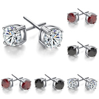 Cubic Zircon (CZ) Stud Earring, Brass, platinum color plated, with cubic zirconia, more colors for choice, nickel, lead & cadmium free, 6mm, Sold By Pair