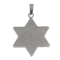 Stainless Steel Pendants, Hexagram, original color, 32x41.50x1.50mm, Hole:Approx 4x8mm, 10PCs/Bag, Sold By Bag