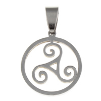 Stainless Steel Pendants, Flat Round, original color, 20x22.50x1.50mm, Hole:Approx 4x8mm, 10PCs/Bag, Sold By Bag