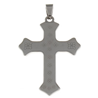 Нержавеющая сталь крест подвески, нержавеющая сталь, Kресты, оригинальный цвет, 36x50x1.50mm, отверстие:Приблизительно 4x8mm, 10ПК/сумка, продается сумка