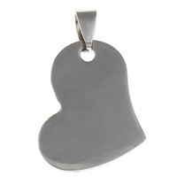 Stainless Steel Heart Pendants, original color, 22.50x30x1.50mm, Hole:Approx 4x8mm, 10PCs/Bag, Sold By Bag