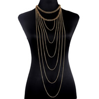 Body Chain Jewelry, Tibetan Style, gold color plated, twist oval chain & for woman, nickel, lead & cadmium free, Sold Per Approx 15.5 Inch Strand