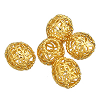 RVS European Beads, Roestvrij staal, gold plated, zonder troll & hol, 10.50x10.50mm, Gat:Ca 4.5mm, 10pC's/Lot, Verkocht door Lot