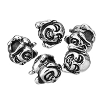 Buddha Beads, Stainless Steel, without troll & blacken, 10.50x10x11.50mm, Hole:Approx 4.5mm, 10PCs/Lot, Sold By Lot