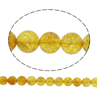 Natural Citrine Beads, Round, November Birthstone & different size for choice & crackle, Hole:Approx 1mm, Sold Per Approx 15 Inch Strand