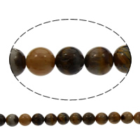 Tiger Eye Beads, Runde, naturlig, forskellig størrelse for valg, Hole:Ca. 1mm, Solgt Per Ca. 15 inch Strand