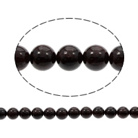 Natürlicher Granat Perlen, rund, verschiedene Größen vorhanden, Bohrung:ca. 1mm, verkauft per ca. 15 ZollInch Strang