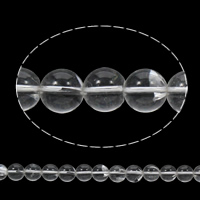 Naturlige klar kvarts perler, Clear Quartz, Runde, forskellig størrelse for valg, Hole:Ca. 1mm, Solgt Per Ca. 16 inch Strand