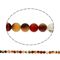 Naturlig rød agat perler, Red Agate, Runde, 4mm, Hole:Ca. 1mm, Ca. 74pc'er/Strand, Solgt Per Ca. 15 inch Strand