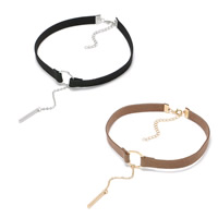 Velvet Choker Velveteen Cord with Zinc Alloy with 2.3 lnch extender chain plated for woman nickel lead & cadmium free 10mm 80mm Sold Per Approx 11.8 Inch Strand
