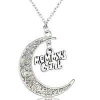 Luminated Necklace Zinc Alloy with Epoxy Sticker & iron chain with 5cm extender chain Moon antique silver color plated oval chain & with letter pattern & for woman lead & cadmium free Sold Per Approx 17.5 Inch Strand