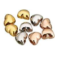 Edelstahl European Perlen, Herz, plattiert, ohne troll, keine, 12x10.50x8mm, Bohrung:ca. 4.6mm, 5PCs/Menge, verkauft von Menge