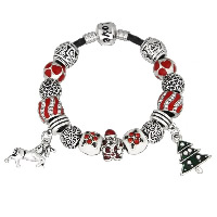 Christmas Holiday Bracelet Zinc Alloy with cowhide cord word love plated charm bracelet & Christmas jewelry & with letter pattern & for woman & enamel & with rhinestone nickel lead & cadmium free Sold By Strand