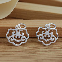 Brass Jewelry Pendants, Longevity Lock, real silver plated, lead & cadmium free, 12x10mm, Hole:Approx 2.5-3mm, Sold By PC