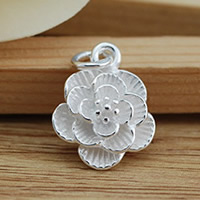 Brass Jewelry Pendants, Flower, real silver plated, lead & cadmium free, 12.5x4.5mm, Hole:Approx 2.5-3mm, Sold By PC