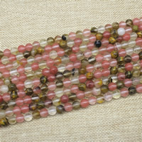 Natural Watermelon Tourmaline Beads, Round, different size for choice, Length:Approx 15 Inch, Approx 3Strands/Bag, Sold By Bag