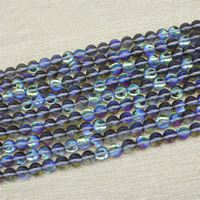 Fashion Glass Beads Round colorful plated Length Approx 15 Inch Sold By Bag