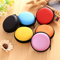 EVA Earphone Storage Bag, Flat Round, more colors for choice, nickel, lead & cadmium free, 83x35mm, Sold By PC